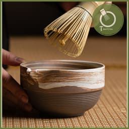 Chawan, chén sứ pha matcha loang nâu (JJ-10) 3