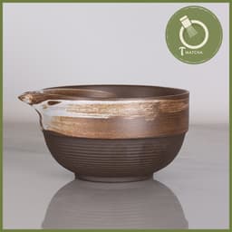 Chawan, chén sứ pha matcha loang nâu (JJ-10) 1