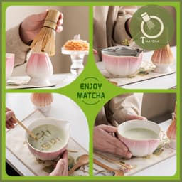 Bộ combo 8 dụng cụ pha matcha hồng trắng (CW-21) 2