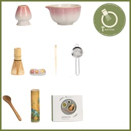 Bộ combo 8 dụng cụ pha matcha hồng trắng (CW-21) 8