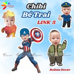 Chibi bé trai trang trí sinh nhật LINK 5 Babuu Decor (133-165) 1