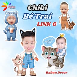 Chibi bé trai trang trí sinh nhật LINK 6 Babuu Decor (166-204) 1