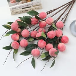 ĐÀO TO - Cành Đào Tiên 6 quả Kích thước quả 6,5cm Cây Cảnh Hoa Giả Trang Trí Tiệc Cưới Văn Phòng Lễ Tết Tiệc khai trương 2