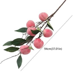 ĐÀO TO - Cành Đào Tiên 6 quả Kích thước quả 6,5cm Cây Cảnh Hoa Giả Trang Trí Tiệc Cưới Văn Phòng Lễ Tết Tiệc khai trương 3
