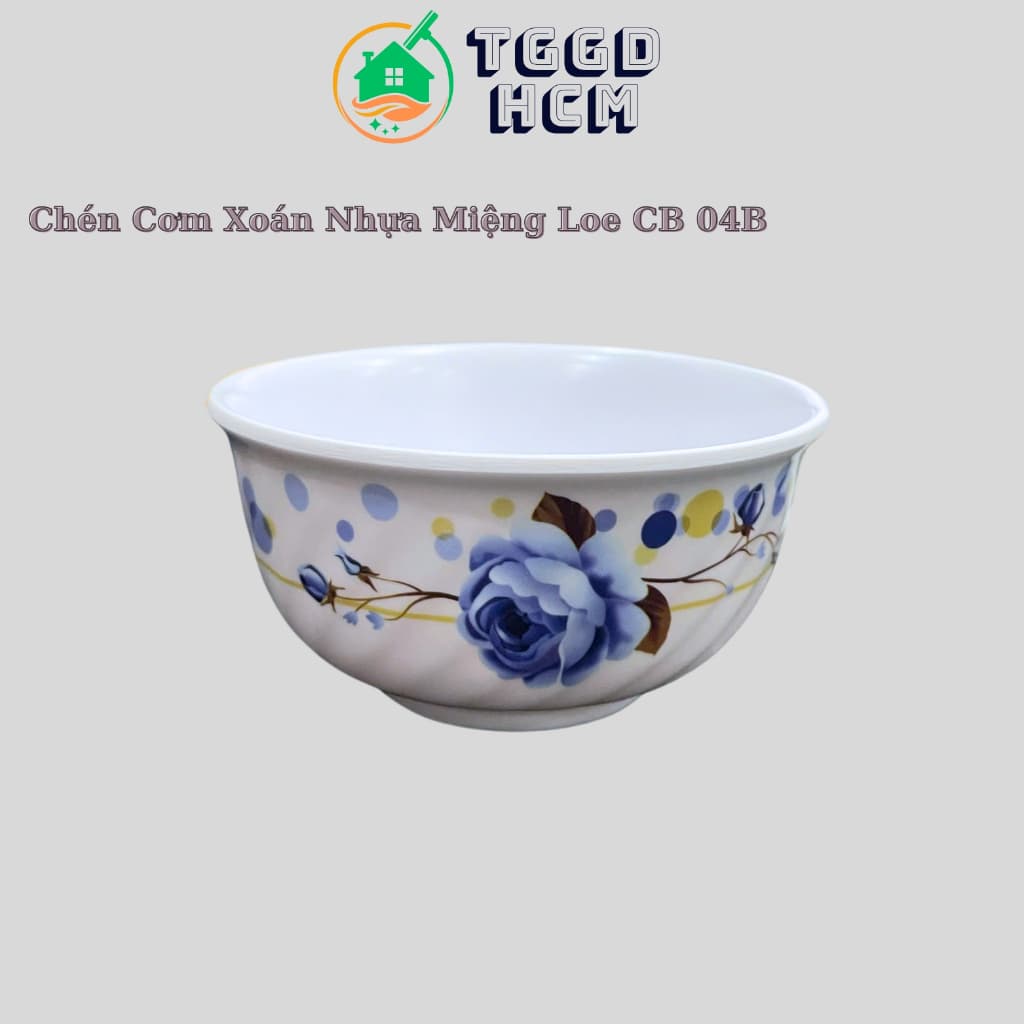 10 Chén Cơm Nhựa Melamine Cao Cấp-Chén Ăn Cơm Nhựa Miệng Loe Dùng Cho Gia Đình CB04B