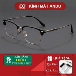Gọng kính nửa viền Titanium thời trang nam nữ ANDU hoạ tiết sang trọng phong cách Hàn Quốc 88AD116 1