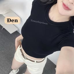 Áo Thun Cotton Mịn Croptop Nữ Ôm Body Quyến Rũ Cổ Tròn Cộc Tay Basic mùa hè m682 4