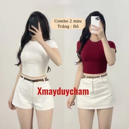 Áo Thun Cotton Mịn Croptop Nữ Ôm Body Quyến Rũ Cổ Tròn Cộc Tay Basic mùa hè m682 2