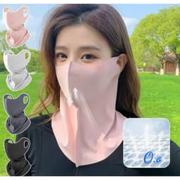 [KH]K25 Khẩu Trang Vải Lụa Mát Lạnh Che Cổ Che Mặt, Chống Tia UV Thoáng Khí Mặt Nạ Chống Nắng 4