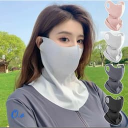 [KH]K25 Khẩu Trang Vải Lụa Mát Lạnh Che Cổ Che Mặt, Chống Tia UV Thoáng Khí Mặt Nạ Chống Nắng 5