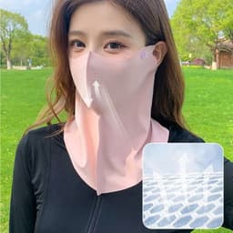 [KH]K25 Khẩu Trang Vải Lụa Mát Lạnh Che Cổ Che Mặt, Chống Tia UV Thoáng Khí Mặt Nạ Chống Nắng 6