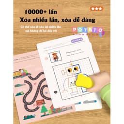 Bộ Tập Tô Viết Xoá thông minh 64 trang-Tặng kèm 6 bút màu-Rèn kĩ năng sớm cho bé từ 2-5 tuổi 9