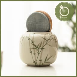 Hũ sứ nắp tre đựng bột matcha 200ml [Mẫu cành trúc] 3