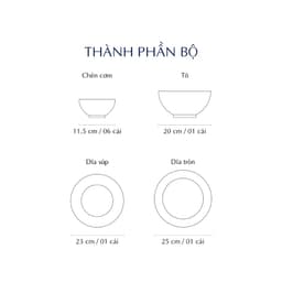 Bộ Chén Dĩa Sứ Cao Cấp Minh Long 9 Sản Phẩm - Jasmine- Chỉ Vàng 5