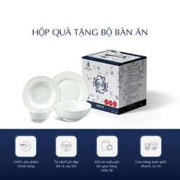 Bộ Chén Dĩa Sứ Cao Cấp Minh Long 9 Sản Phẩm - Jasmine- Chỉ Vàng 7