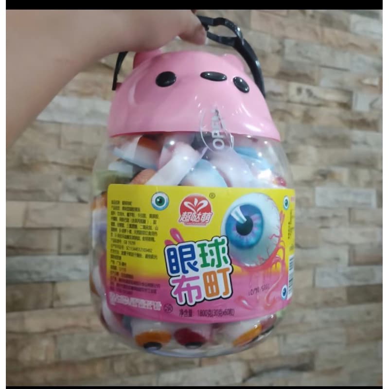 Sỉ Hộp 60 chiếc thạch gấu mắt đôi hương vị trái cây, Si-ro thơm ngon