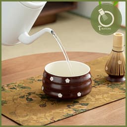 Chawan, Chén pha matcha nâu điểm bạch hoa (JJ-11) 3