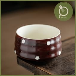 Chawan, Chén pha matcha nâu điểm bạch hoa (JJ-11) 1