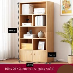 Tủ sách gỗ đa năng, tủ gỗ chữ U để đồ nhiều tầng, giá sách đứng trưng bày trang trí gỗ MDF CÓ HẬU FULL, có ngăn tủ 5