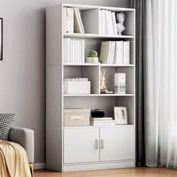 Tủ sách gỗ đa năng, tủ gỗ chữ U để đồ nhiều tầng, giá sách đứng trưng bày trang trí gỗ MDF CÓ HẬU FULL, có ngăn tủ 8