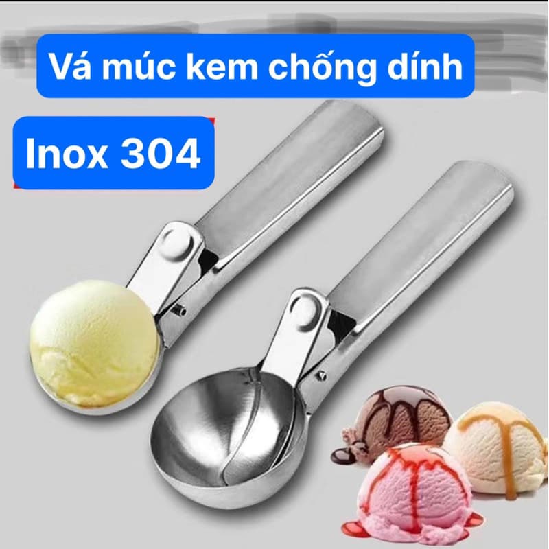 Muỗng Múc Kem Đa Năng Bằng Thép Không Gỉ, Dụng Cụ Múc Kem, Trái Cây Bằng Inox Chống Dính - 316