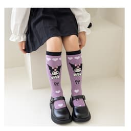 Set 5 Đôi Tất Cổ Cao Kuromi Dành Cho Các Bé Từ 3 - 12 Tuổi Đáng Yêu, Chất Cotton TE123 6