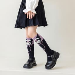 Set 5 Đôi Tất Cổ Cao Kuromi Dành Cho Các Bé Từ 3 - 12 Tuổi Đáng Yêu, Chất Cotton TE123 8