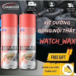 [BẢN CAO CẤP] Chai Xịt Dưỡng Bóng Nội Thất Ô Tô WATCH WAX 500ml Nhập Khẩu, Đánh Bóng Và Làm Sạch Sâu 1