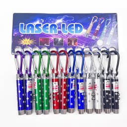 Túi 12 Chiếc Đèn 3 chức năng/Đèn lazerr+Led+soi tiền giả, đèn pin dạng móc 1