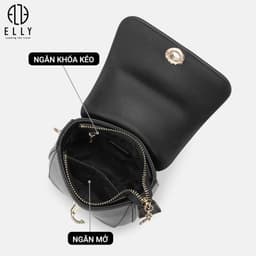[Tặng hộp 20.10] Túi xách nữ da thật ELLY ET170 túi đeo vai đeo chéo cao cấp chính hãng 5