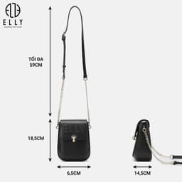 [Tặng hộp 20.10] Túi xách nữ da thật ELLY ET170 túi đeo vai đeo chéo cao cấp chính hãng 3