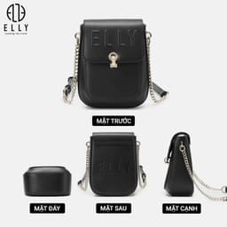 [Tặng hộp 20.10] Túi xách nữ da thật ELLY ET170 túi đeo vai đeo chéo cao cấp chính hãng 4