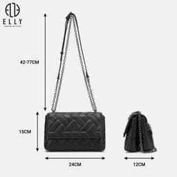 [Tặng hộp 20.10] Túi xách nữ da thật ELLY ET171 túi xách tay đeo vai đeo chéo cao cấp chính hãng 3