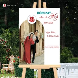 ( HỎA TỐC)  Bảng welcome đám cưới (THIẾT KÊ THEO YÊU CẦU) HTN DECOR  bảng tên cổng cưới, bảng chào Wedding, đám hỏi 1
