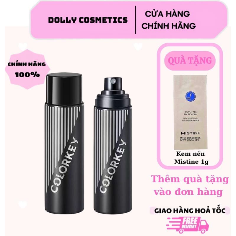 Xịt Khóa Make Up Colorkey Dưỡng Ẩm, Thoáng Da, Giữ Lớp Make Up Lâu Trôi 100ml