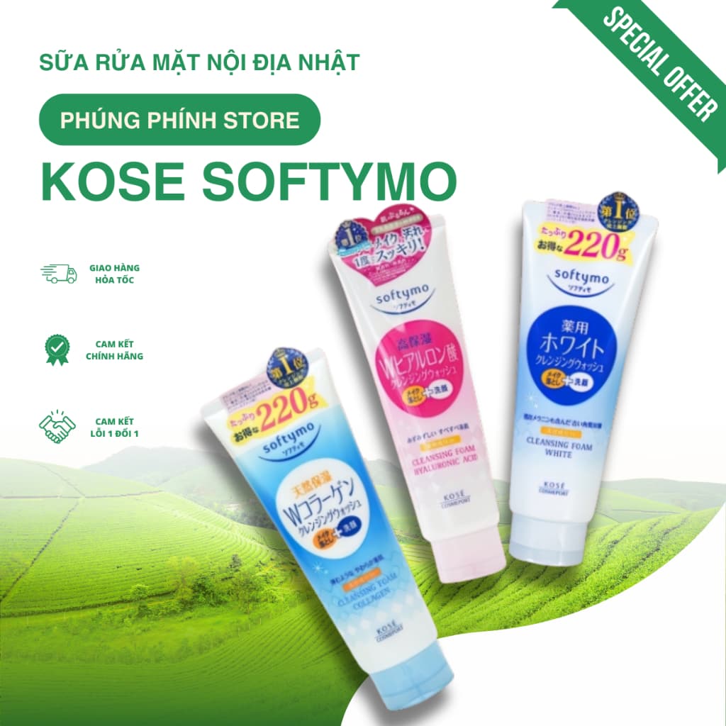 Sữa rửa mặt KOSE Softymo 190g Nội Địa Nhật KOSE