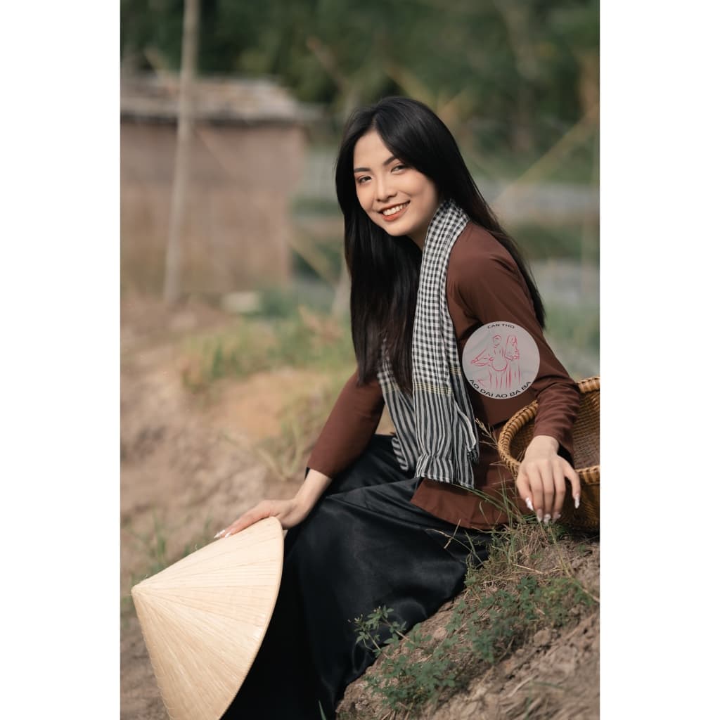 BIGSIZE bà ba lụa nâu - Có bộ bà ba Bigsize- may sỉ bà ba toàn quốc - May bộ bà ba theo yêu cầu