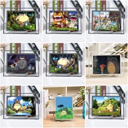 (Kèm ảnh) Khung kính in hình TOTORO quà tặng chibi trang trí để bàn 2 size 1