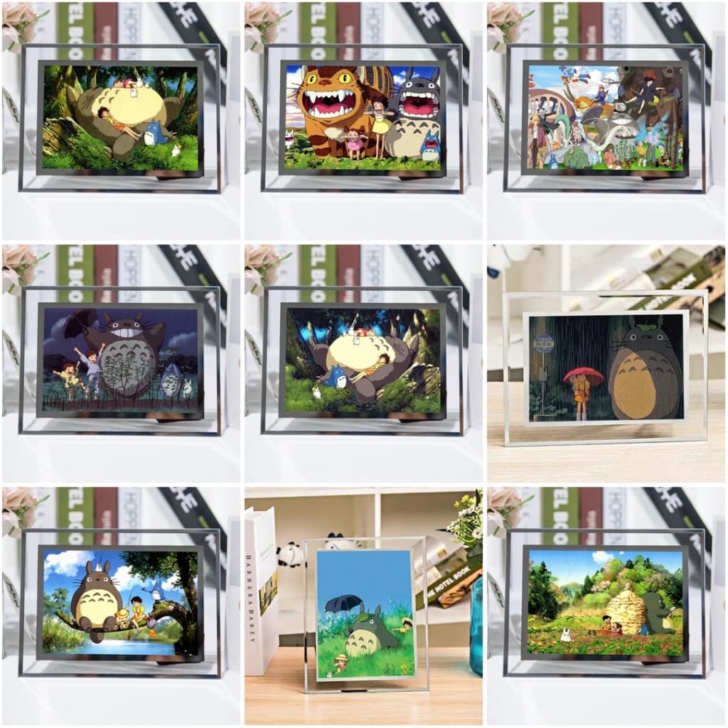 (Kèm ảnh) Khung kính in hình TOTORO quà tặng chibi trang trí để bàn 2 size