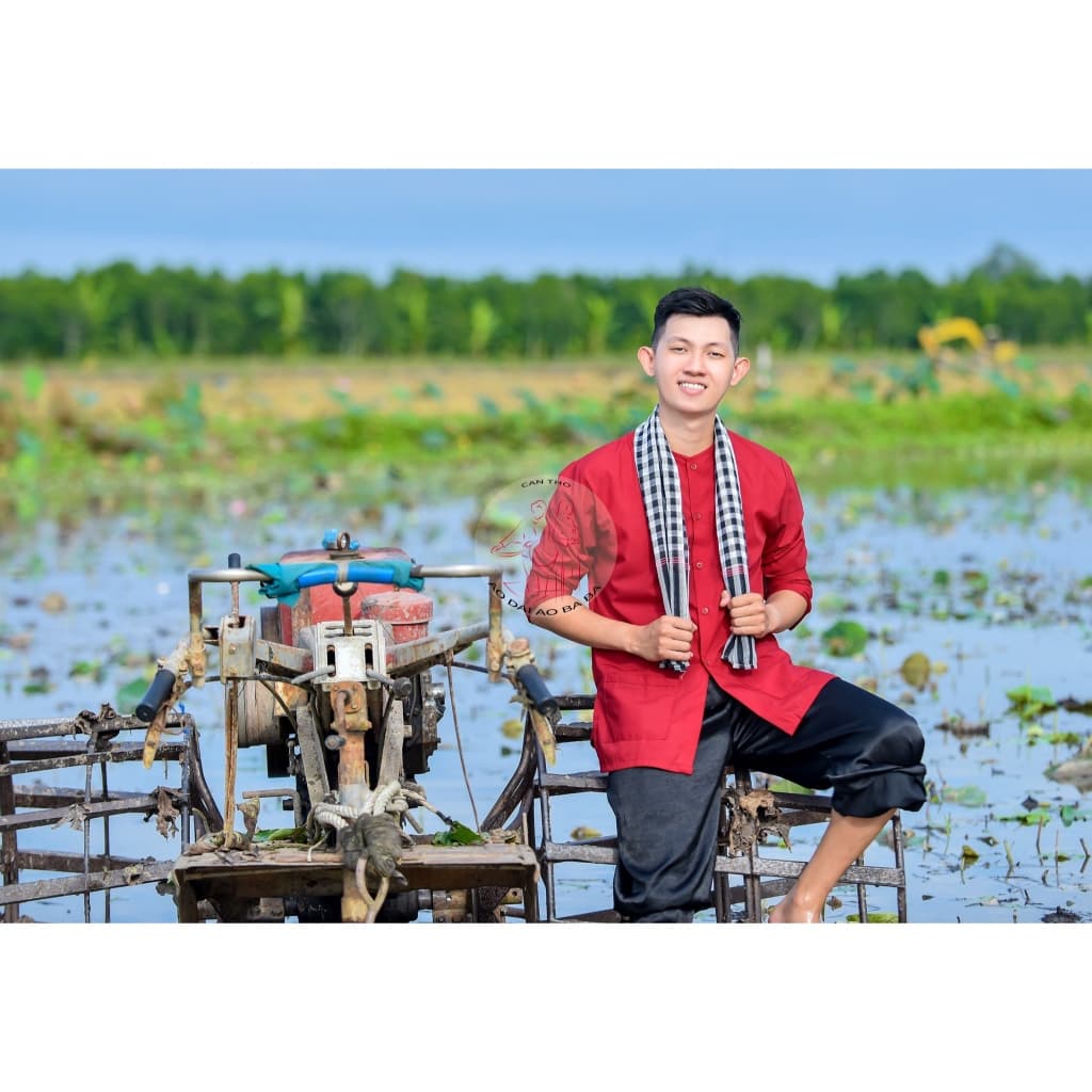 BIG SIZE Bộ bà ba phối áo cate đỏ quần phi đen - Có bộ bà ba Bigsize- may sỉ bà ba toàn quốc - May bộ bà ba theo yêu cầu