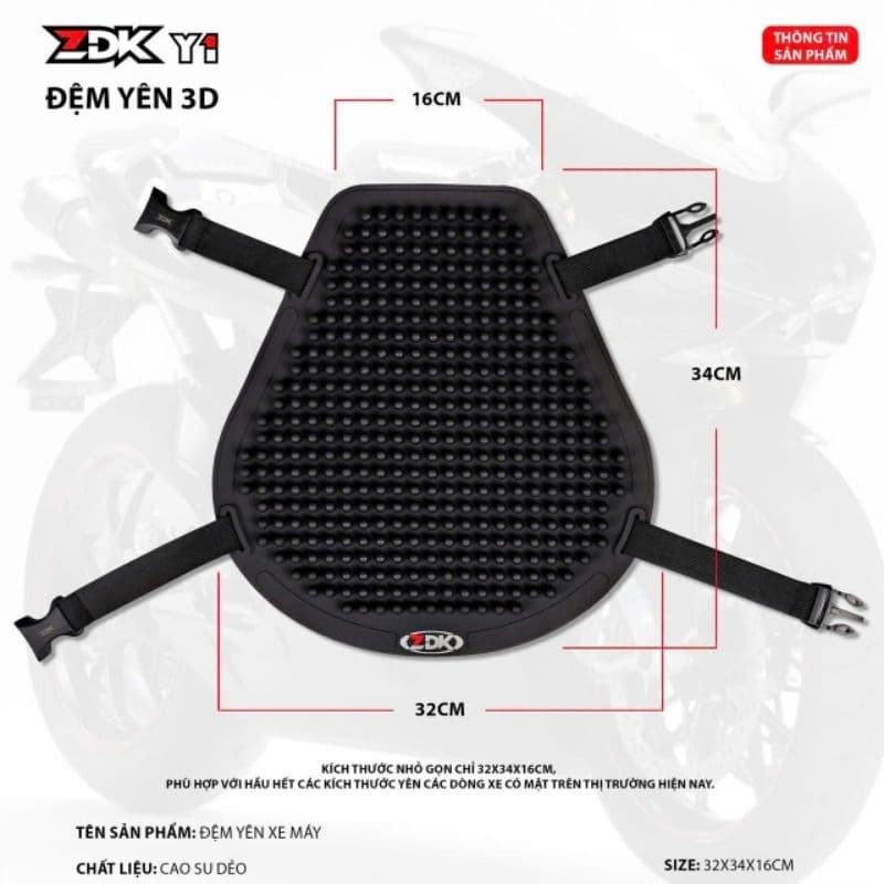 Chính hãng ZDK đệm lót yên các dòng xe chống nước cực êm
