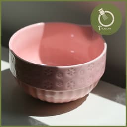 Chawan, chén sứ đánh matcha hồng hoa (JJ-17) | Matcha bowl 3