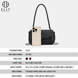 [Tặng hộp 20.10] Túi xách nữ da thật ELLY ET183 túi xách tay đeo vai đeo chéo cao cấp chính hãng 2