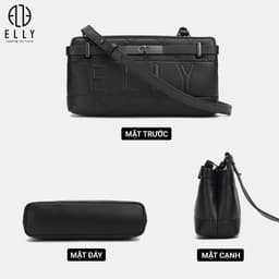 [Tặng hộp 20.10] [TẶNG SUMMER GIFT 399K] Túi xách nữ da thật ELLY ET184 túi xách tay đeo vai đeo chéo cao cấp sang trọng 3