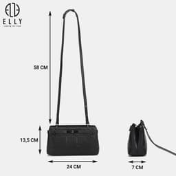 [Tặng hộp 20.10] [TẶNG SUMMER GIFT 399K] Túi xách nữ da thật ELLY ET184 túi xách tay đeo vai đeo chéo cao cấp sang trọng 2