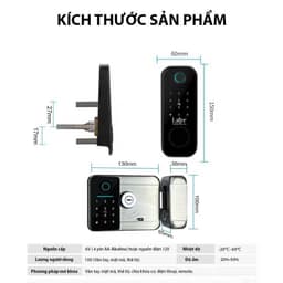Khoá cổng vân tay Laffer A18, chống nước IP68, siêu nhạy, lưu trữ 100 vân tay, inox 304, bảo hành 24 tháng. 7