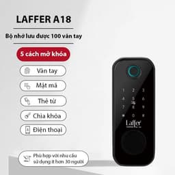 Khoá cổng vân tay Laffer A18, chống nước IP68, siêu nhạy, lưu trữ 100 vân tay, inox 304, bảo hành 24 tháng. 3