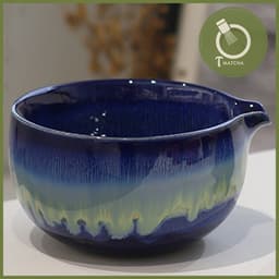 Chawan, Chén sứ đánh matcha men hỏa biến xanh (JJ-16) | Matcha bowl 4