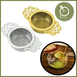 Rây lọc bột matcha inox 2 tai (kèm cốc giá đỡ) 1