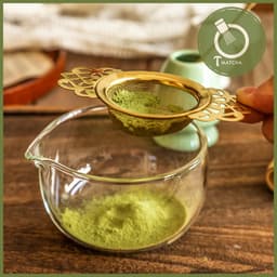 Rây lọc bột matcha inox 2 tai (kèm cốc giá đỡ) 3